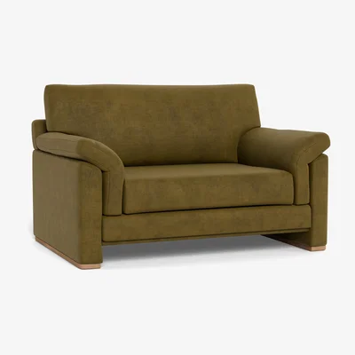 Heal's Heal's Paris II Loveseat Smart Luxe Velvet Peridot Natural Feet