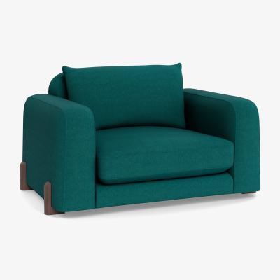 Heal's Heal's Nuvola Loveseat Brushed Cotton Pine Walnut Stained Feet