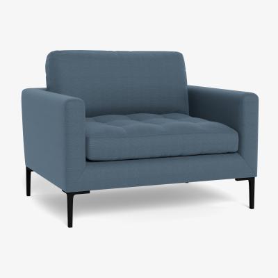 Heal's Heal's Eton Loveseat Capelo Linen-Cotton Mineral Black Feet