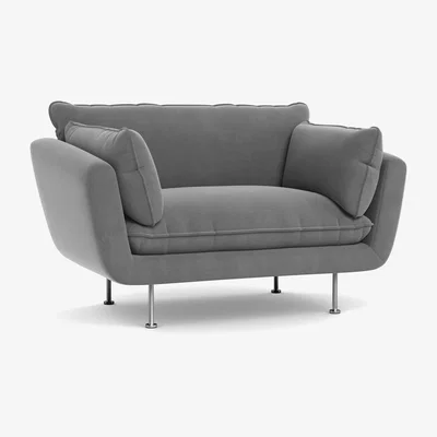 Heal's Heal's Allora Loveseat Smart Velvet Mercury Brass Feet