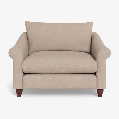 Heal's Heal's Devon Loveseat  Boucle Tweed Pearl Walnut Stained Beech Feet