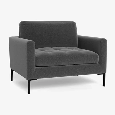 Heal's Heal's Eton Loveseat Melton Wool Granite Black Feet
