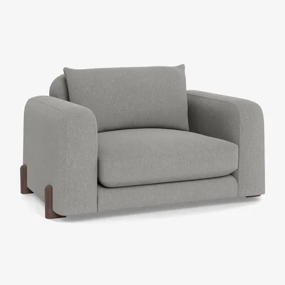 Heal's Heal's Nuvola Loveseat Texture Pale Grey Walnut Stained Feet