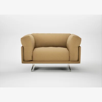 Heal's Heal's Novara Loveseat Boucle Tweed Citrine Stainless Steel Feet