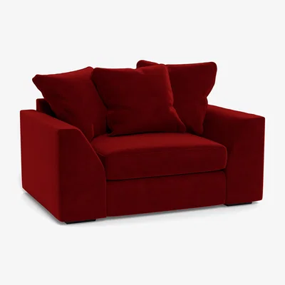 Heal's Heal's Cumulus Loveseat Smart Luxe Velvet Mulberry Black Feet - Heal's UK Furniture