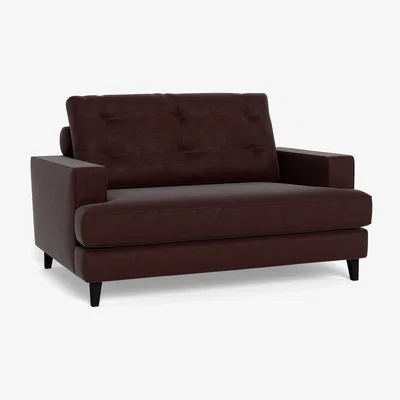 Heal's Heal's Mistral Loveseat Smart Luxe Velvet Acorn Black Beech Feet