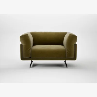 Heal's Heal's Novara Loveseat Smart Luxe Velvet Peridot Black Feet