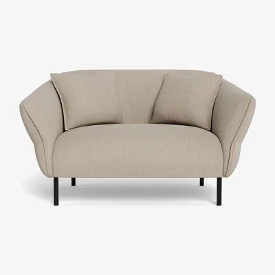 Heal's Heal's Alto Loveseat Broad Weave Putty Black Feet