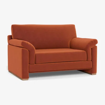 Heal's Heal's Paris II Loveseat Velvet Russet Natural Feet