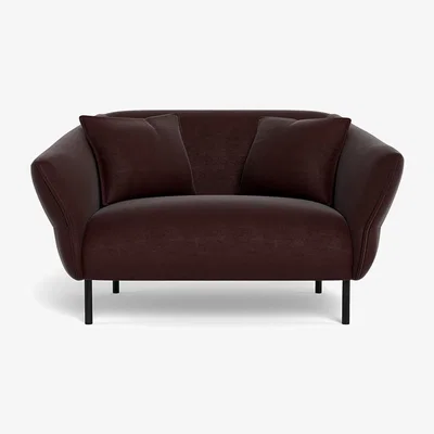 Heal's Heal's Alto Loveseat Smart Luxe Velvet Acorn Black Feet