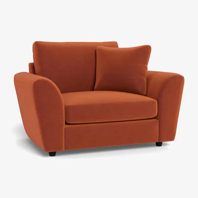 Heal's Heal's Snooze Loveseat Velvet Russet Black Feet
