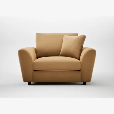 Heal's Heal's Snooze Loveseat Wool Velvet Camel Black Feet