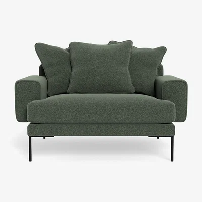 Heal's Heal's Torrington Loveseat Boucle Fern Black Feet