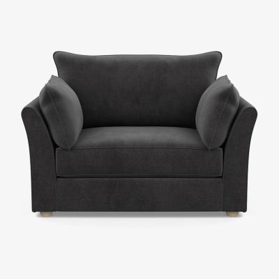 Heal's Heal's Tailor Loveseat Smart Luxe Velvet Nickel Natural Beech Feet