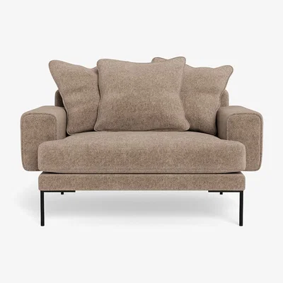 Heal's Heal's Torrington Loveseat Boucle Velvet Rocky Black Feet