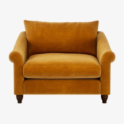 Heal's Heal's Devon Loveseat Loop Twill Midnight Walnut Stained Feet