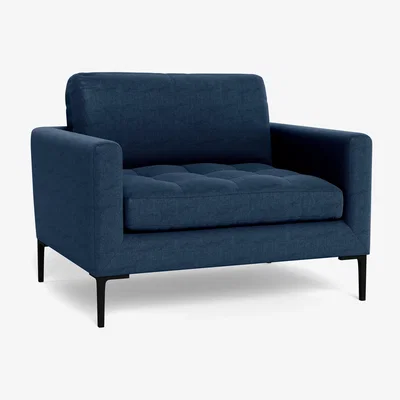 Heal's Heal's Eton Loveseat Capelo Linen-Cotton Ink Spot Black Feet