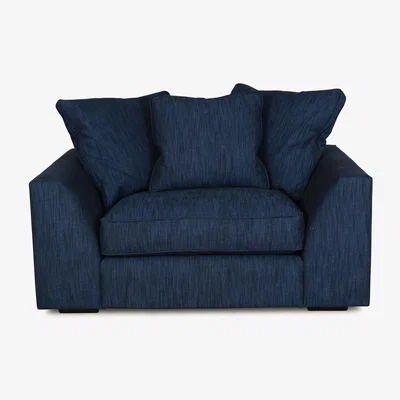 Heal's Heal's Cumulus Loveseat Capelo LinenCotton Sea Shanty Black Feet - Heal's UK Furniture