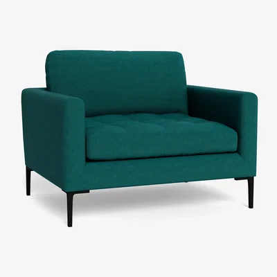 Heal's Heal's Eton Loveseat Brushed Cotton Pine Black Feet