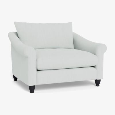 Heal's Heal's Devon Loveseat Broad Weave Tin Walnut Stain Beech Feet - Heal's UK Furniture