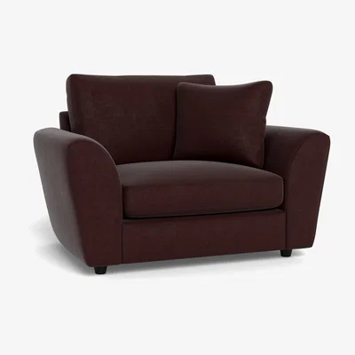Heal's Heal's Snooze Loveseat Smart Luxe Velvet Acorn Black Feet