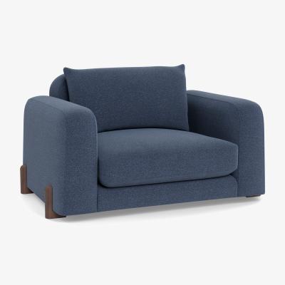Heal's Heal's Nuvola Loveseat Boucle Indigo Walnut Stained Feet