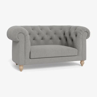 Heal's Heal's Fitzrovia Loveseat Texture Pale Grey Black Feet - Heal's UK Furniture