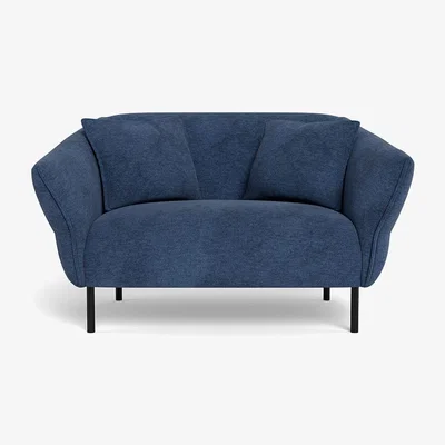 Heal's Heal's Alto Loveseat Broad Weave Lagoon Black Feet