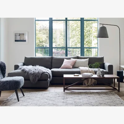 Heal's Heal's Nimbus II Loveseat Loop Twill Midnight Black Feet