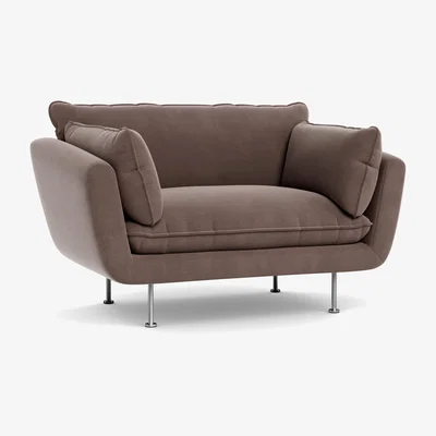 Heal's Heal's Allora Loveseat Smart Velvet Mouse Black Feet