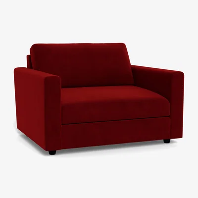 Heal's Heal's Nimbus II Loveseat Smart Luxe Velvet Mulberry Black Feet