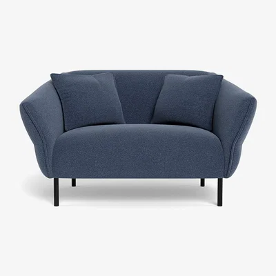 Heal's Heal's Alto Loveseat Boucle Indigo Black Feet
