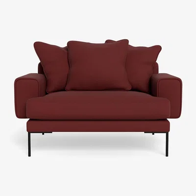 Heal's Heal's Torrington Loveseat Capelo Linen-Cotton Etruscan Red Black Feet