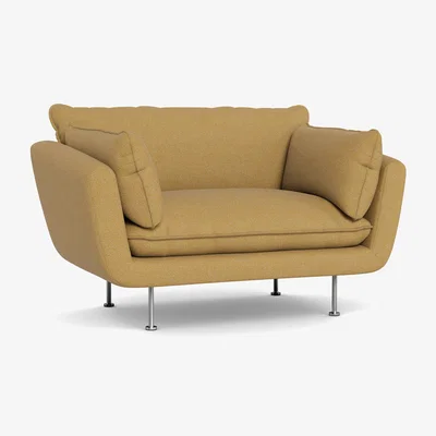 Heal's Heal's Allora Loveseat Boucle Tweed Citrine Stainless Steel Feet