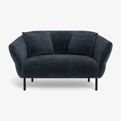 Heal's Heal's Alto Loveseat Boucle Velvet Space Black Feet