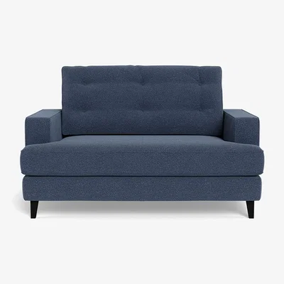 Heal's Heal's Mistral Loveseat Textured Boucle Indigo Black Feet