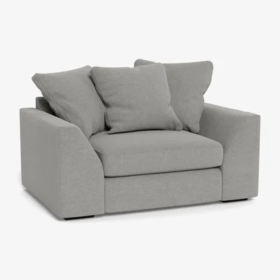 Heal's Heal's Cumulus Loveseat Texture Pale Grey Black Feet - Heal's UK Furniture