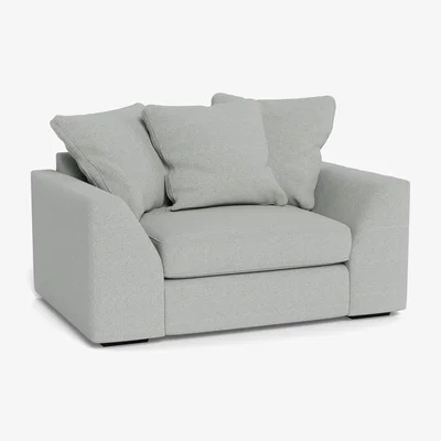 Heal's Heal's Cumulus Loveseat Melton Wool Limestone Black Feet - Heal's UK Furniture