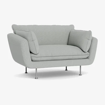 Heal's Heal's Allora Loveseat Melton Wool Limestone Black Feet