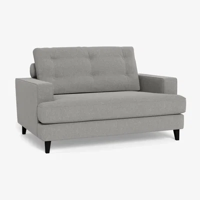 Heal's Heal's Mistral Loveseat Texture Pale Grey Natural Feet - Heal's UK Furniture