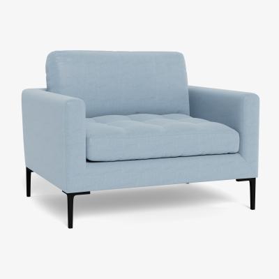 Heal's Heal's Eton Loveseat Capelo Linen-Cotton Sea Shanty Black Feet
