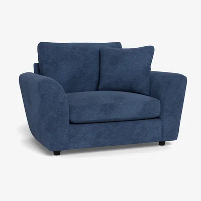 Heal's Heal's Snooze Loveseat Broad Weave Lagoon Black Feet