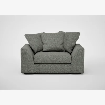 Heal's Heal's Cumulus Loveseat Boucle Tweed Lapis Black Feet