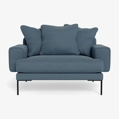Heal's Heal's Torrington Loveseat Capelo Linen-Cotton Mineral Black Feet
