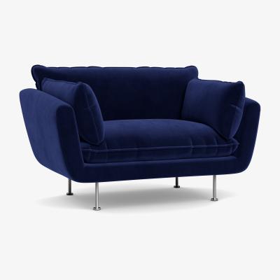 Heal's Heal's Allora Loveseat Brushed Cotton Mist Black Feet