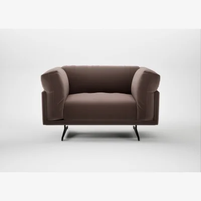Heal's Heal's Novara Loveseat Smart Velvet Mouse Black Feet
