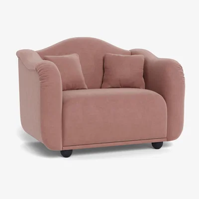 Heal's Heal's Tetbury Loveseat Smart Luxe Velvet Dusky Pink Black Beech Feet