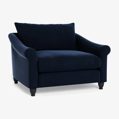 Heal's Heal's Devon Loveseat Smart Velvet Dusk Natural Ash Feet - Heal's UK Furniture