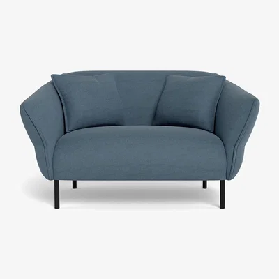 Heal's Heal's Alto Loveseat Capelo Linen-Cotton Mineral Black Feet