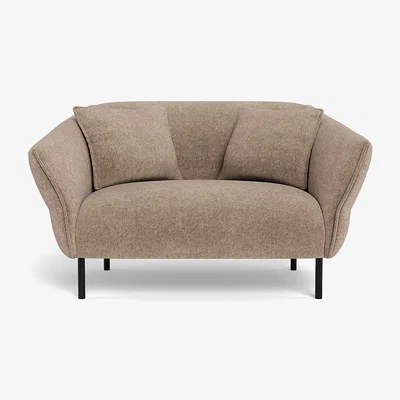 Heal's Heal's Alto Loveseat Boucle Velvet Rocky Black Feet